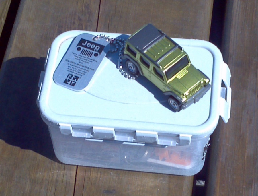 A geocache container found in the field