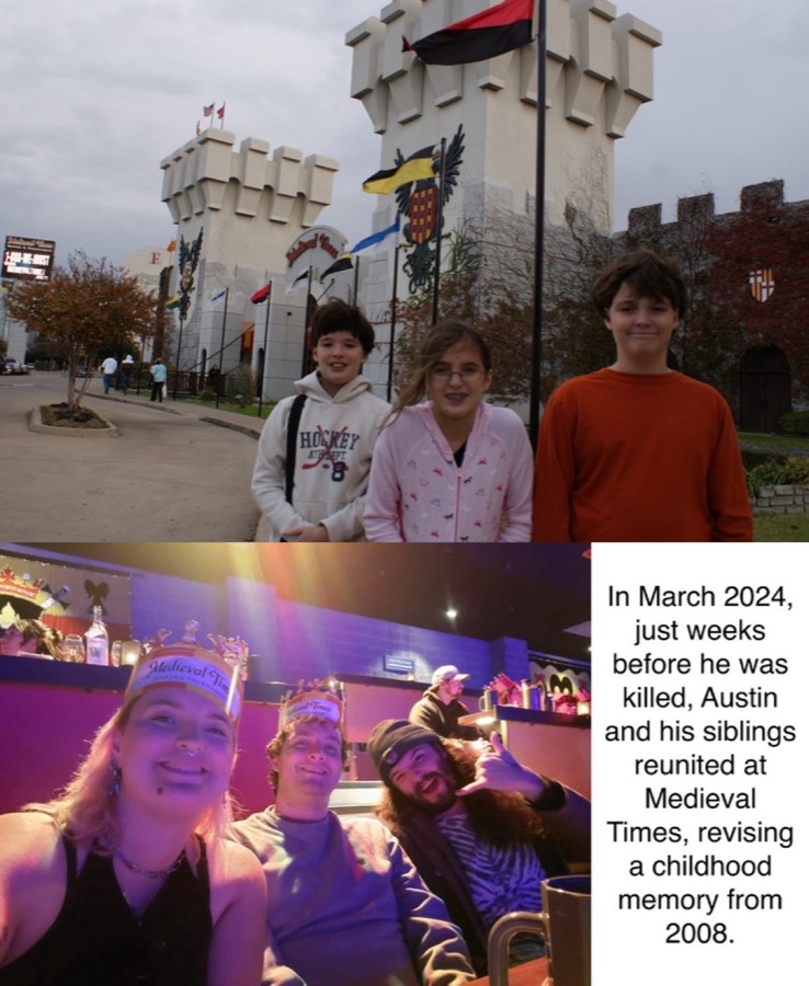 The Teagarden triplets at Medieval Times as children and again as adults